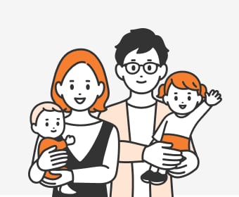 夫婦＋子供2人のイメージ