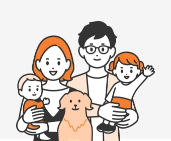 夫婦＋子供1人のイメージ