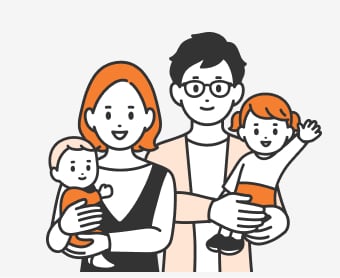 夫婦＋子供2人のイメージ