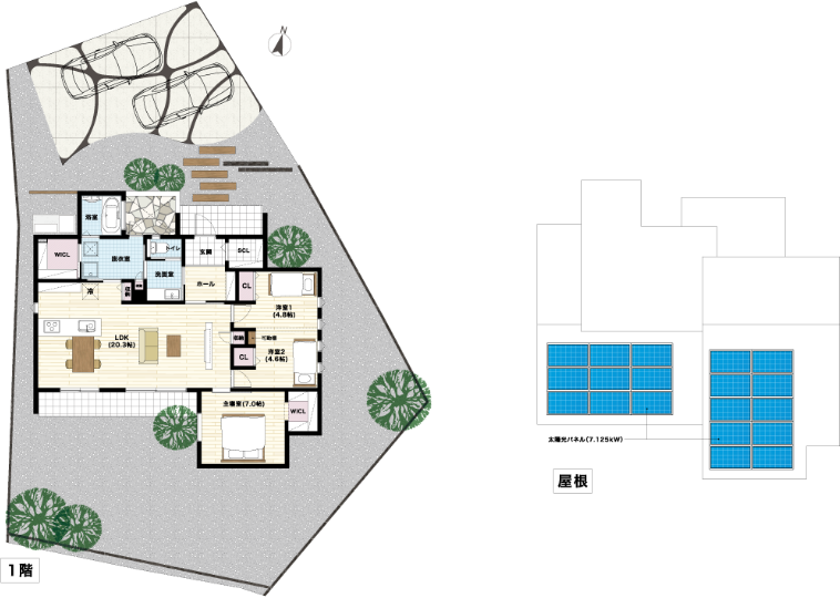 和モダンテイストの平屋