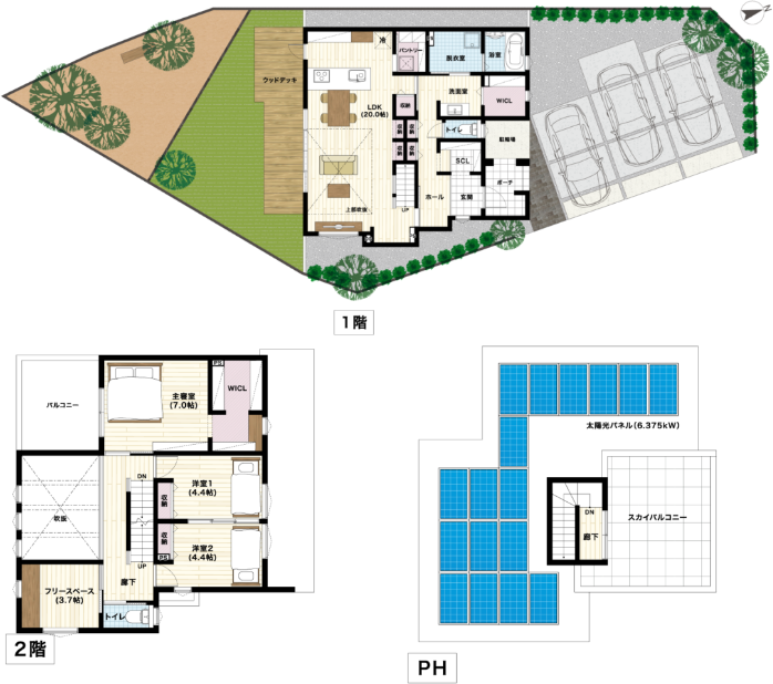 屋上庭園のあるお家
