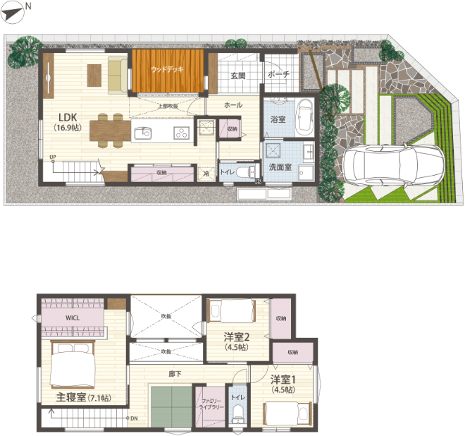 31坪の中庭のあるお家
