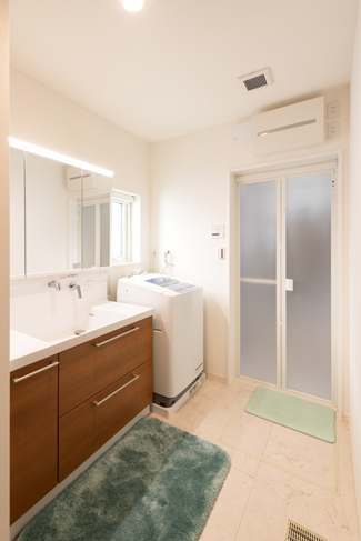 滋賀県彦根市:全館空調 ZEH/洗面室